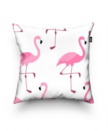 Подушка квадратна Тропики паттерн с фламинго
