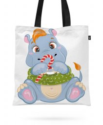 Авоська Baby Hippo with Christmas candy 