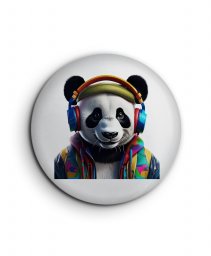 Значок Панда в навушниках