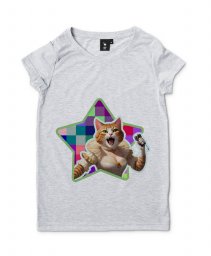 Жіноча футболка Співаюча Кішка-Суперстар