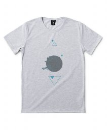 Чоловіча футболка геометрія з блакитною півонією