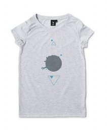 Жіноча футболка геометрія з блакитною півонією