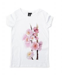 Жіноча футболка гілка квітів абрикоса