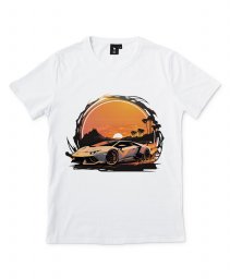 Чоловіча футболка Ламборджині на заході сонця