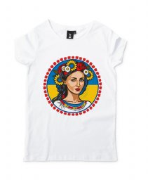 Жіноча футболка Українська дівчина у вінку