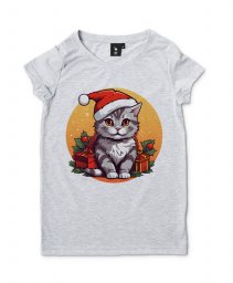 Жіноча футболка Різдвяний Кіт
