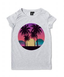 Жіноча футболка Пальмовий пляж - Потрійний місяць
