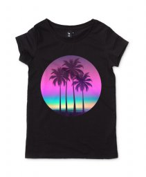 Жіноча футболка Пальмовий пляж - М'які відтінки