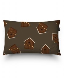 Подушка прямокутна Будиночки (темний шоколад)