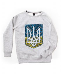Чоловічий світшот Герб України Тризуб з орнаментом