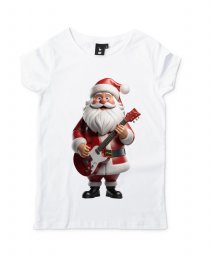 Жіноча футболка Веселий Санта з електрогітарою