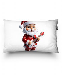 Подушка прямокутна Веселий, милий Санта Клаус із гітарою