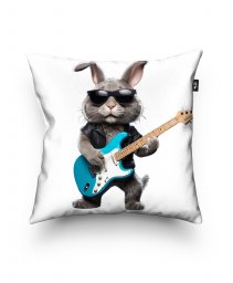 Подушка квадратна Кролик - рок-музикант