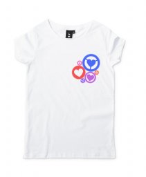 Жіноча футболка Шестерні із сердечками кольорові