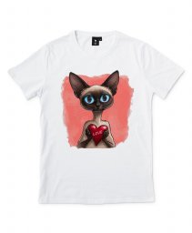 Чоловіча футболка Орієнтальний Кіт з Серцем Love