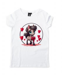 Жіноча футболка Кінь Поні з Серцем Love Horse