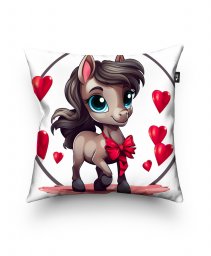 Подушка квадратна Кінь Поні з Серцем Love Horse