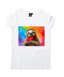 Жіноча футболка Лінивець з Серцем. LGBT