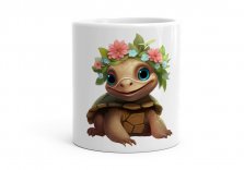 Чашка Черепаха з квітами