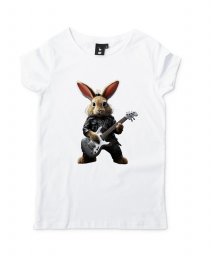 Жіноча футболка Симпатичний рок-музикант-зайчик.