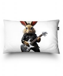 Подушка прямокутна Симпатичний рок-музикант-зайчик.