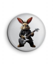 Значок Симпатичний рок-музикант-зайчик.