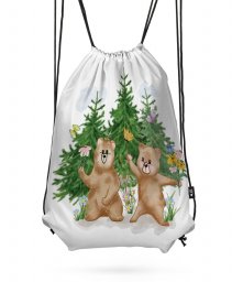 Рюкзак Ведмедики на поляні з ялинкми.