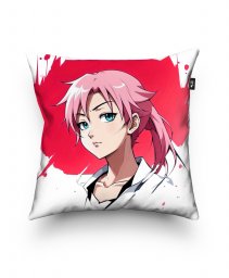 Подушка квадратна Дівчина з рожевим волоссям