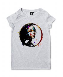 Жіноча футболка Обличчя дівчини в абстрактному стилі