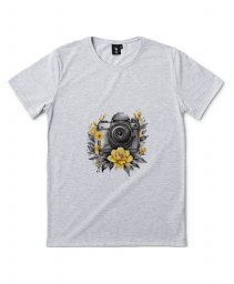 Чоловіча футболка Фотоапарат у квітах