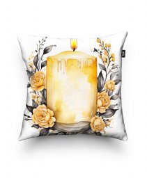 Подушка квадратна Свічка з квітами
