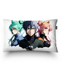 Подушка прямокутна Хлопець і дві дівчини в стилі аніме.