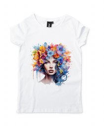 Жіноча футболка Дівчина з квітами