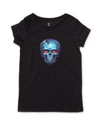 Жіноча футболка Абстрактний синій череп