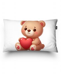 Подушка прямокутна Ведмедик з червоним серцем