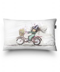 Подушка прямокутна Девушка на велосипеде