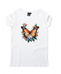 Жіноча футболка Метелик з квітами