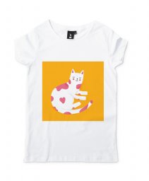 Жіноча футболка  Білий котик 