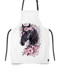Фартух Кінь з рожевими квітами 