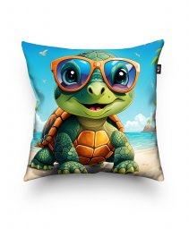 Подушка квадратна Черепаха в сонцезахисних окулярах