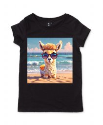 Жіноча футболка Мила лама на пляжі