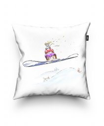 Подушка квадратна День рождения сноубордиста