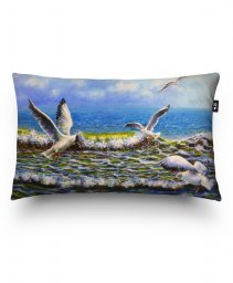Подушка прямокутна Чайки в море