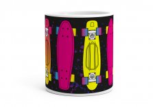 Чашка яркий узор с пенни скейтбоардами (Penny skateboard print)