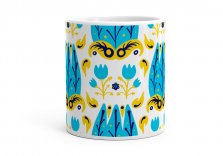 Чашка Украинские голубые цветы