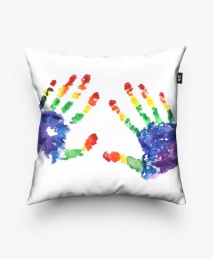 Подушка квадратна Rainbow hand print