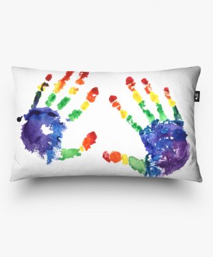 Подушка прямокутна Rainbow hand print
