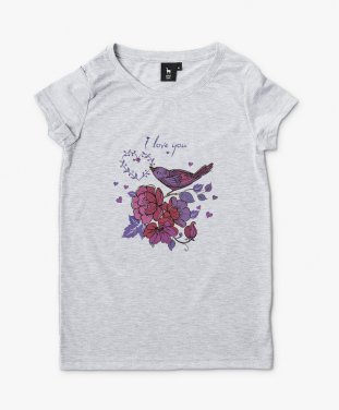 Жіноча футболка Bird and heart 