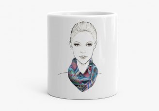 Чашка Девушка с шелковым шарфом