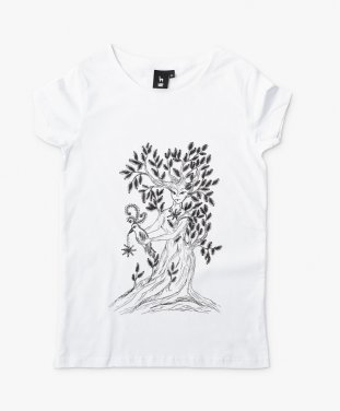 Жіноча футболка дриада с птицей